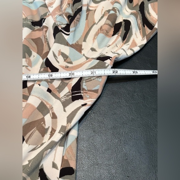 Kasper Dress Womens Large Blue Moc Wrap V-Neck Seaglass Gold Waist size XL - Picture 13 of 15